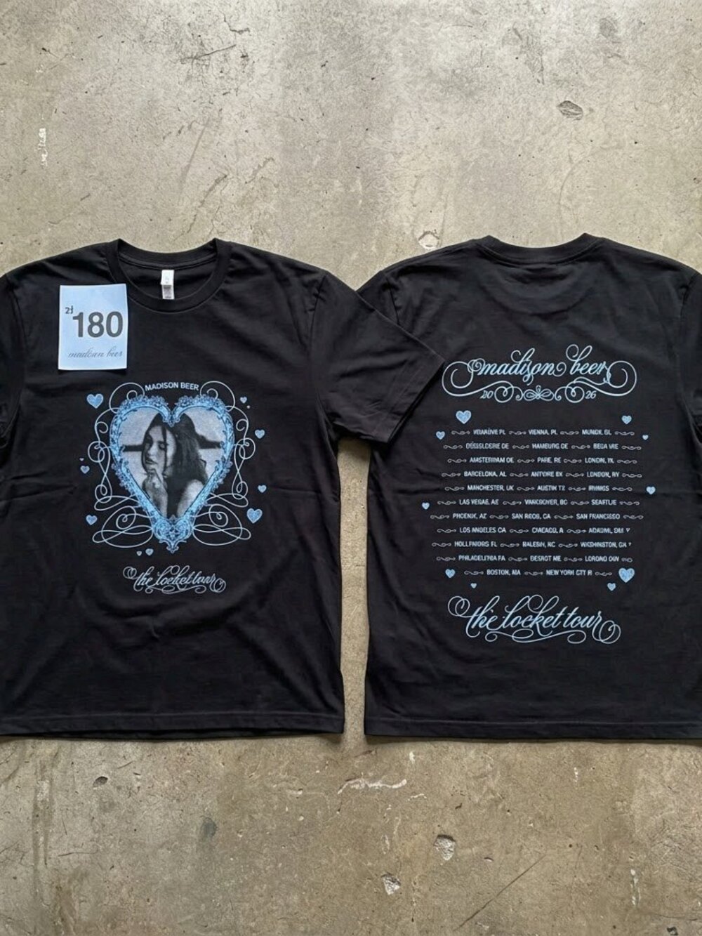 Madison Beer The Locket Tour 2026 Double Sided Concert T-Shirt
